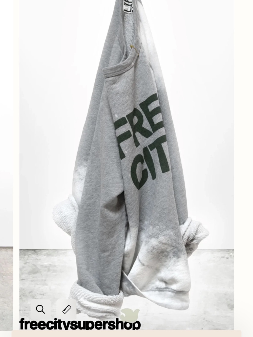 freecity bleachout raglan sweatshirt green letters NWOT S